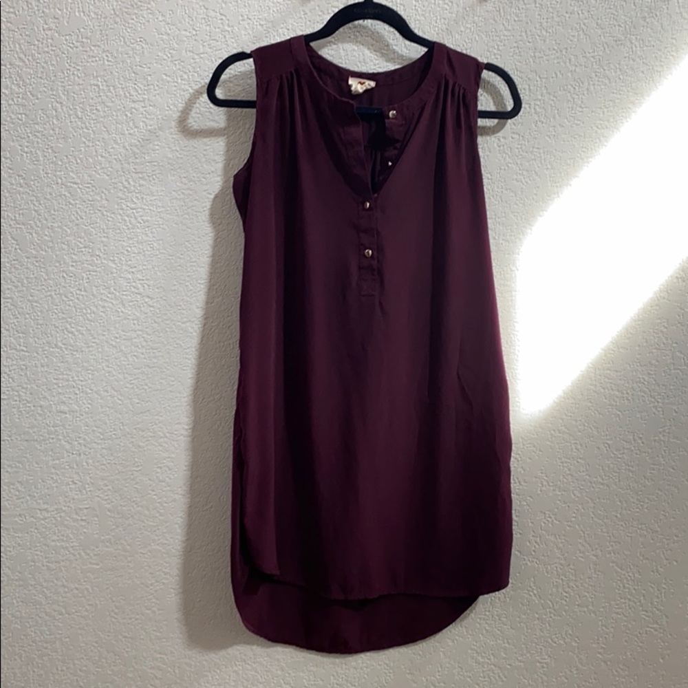 Plum hi-low mini dress